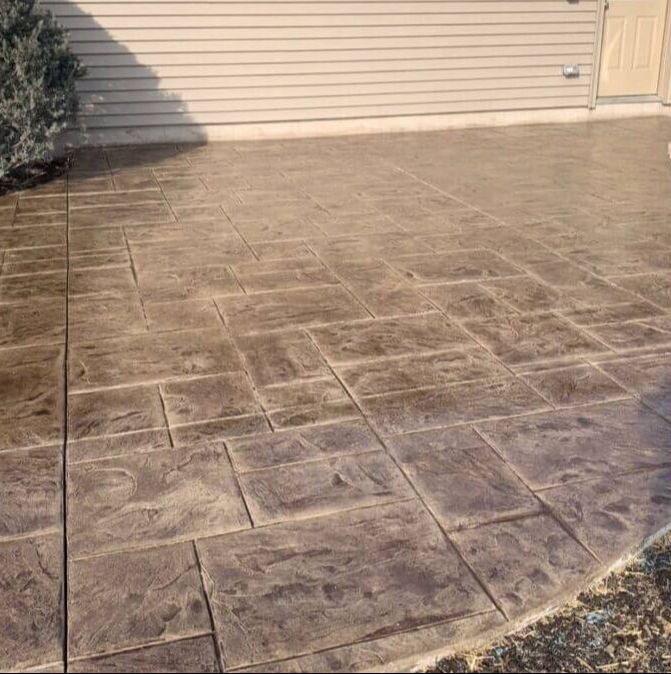 Stamped back patio